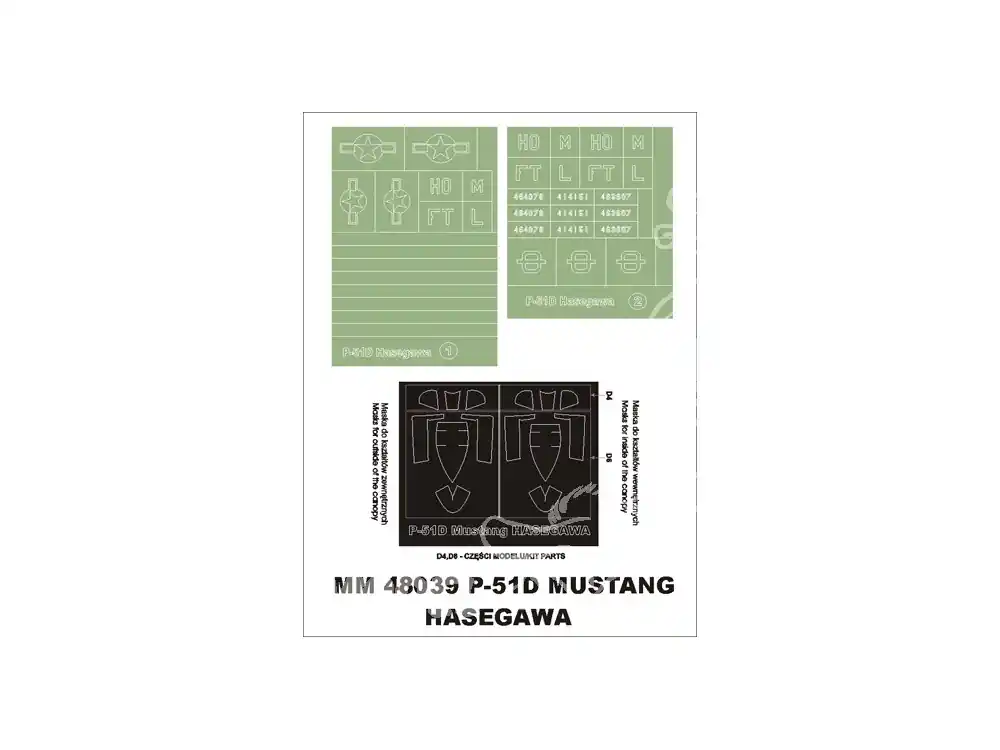 Montex Maxi Mask MM48039 P-51D Mustang Hasegawa 1/48 Marque