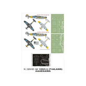 Prix Réduit Montex Super Mask K32055 Messerschmitt Bf109G-6 Finnish Air Force Hasegawa 1/32