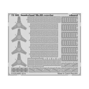 Promotion Saisonnière Eduard photodecoupe avion 72585 Exterieur Sunderland Mk.III Italeri 1/72