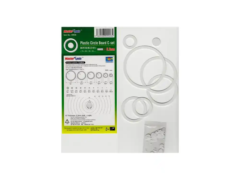 Trumpeter accessoire 09948 SET C ENSEMBLE DE PIÈCES CIRCULAIRES EN PLASTIQUE 0.3mm Produit De Marque
