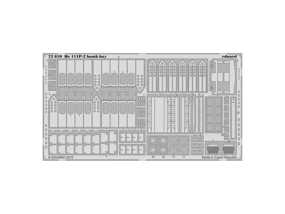 Eduard photodecoupe avion 72610 Baies de bombes Heinkel He 111P-2 Airfix 1/72 Vente Directe