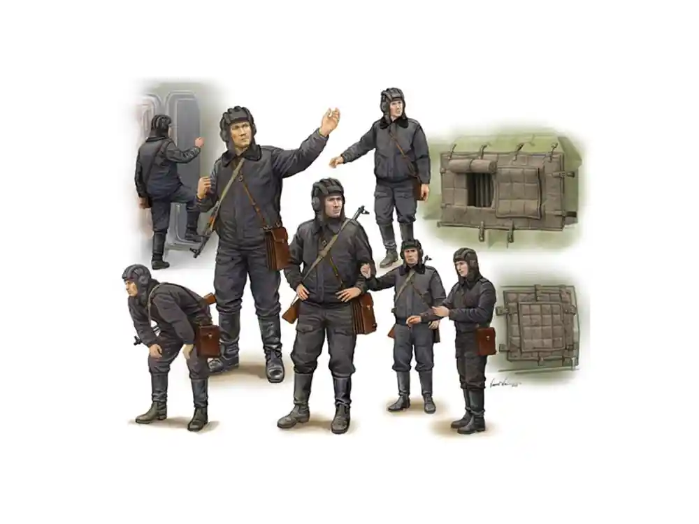 Trumpeter kit personnages 00434 EQUIPAGE SOVIETIQUE Pour Ensemble SCUD B 1/35 Prix Réduit