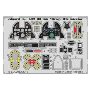 Livraison Express Eduard photodécoupe avion 33155 Interieur Mirage IIIc Italeri 1/32
