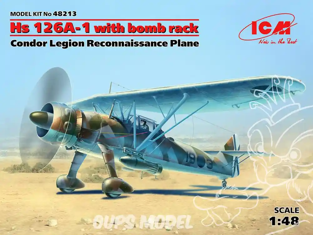 Icm maquette avion 48213 Henschel HS 126A-1 avec Porte-Bombes WWII Legion Condor 1/48 Affaire À Saisir