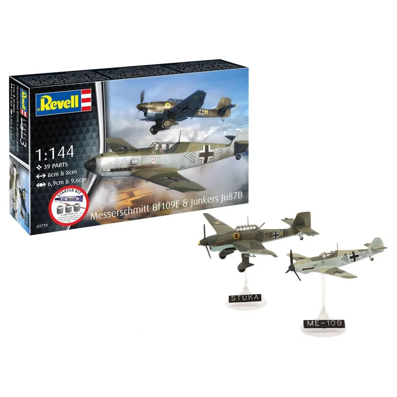 Offre Limitée Maquettes Avions Starter Kit Messerschmitt Bf109E et Ju87B Stuka - Revell