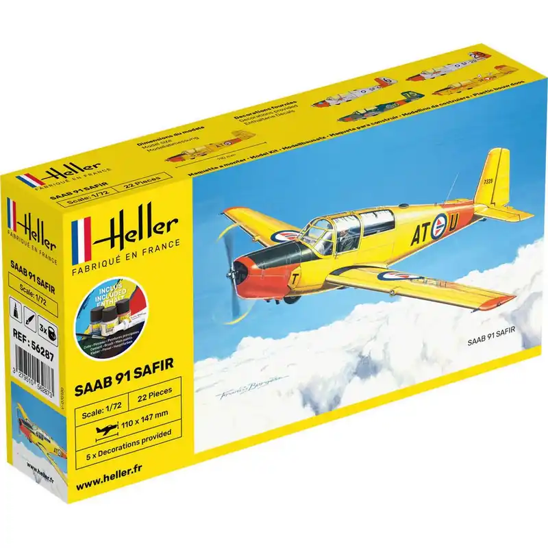 Maquette avion Starter Kit SAFIR 91 - Heller Remise