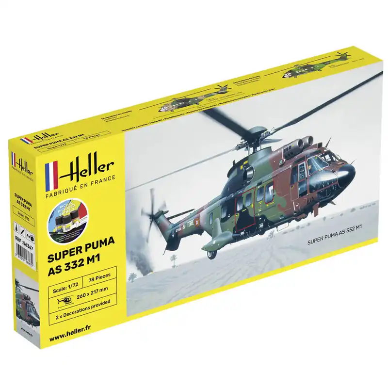 Maquette hélicoptère Starter kit Super Puma AS 332 M1 - Heller Meilleur Prix