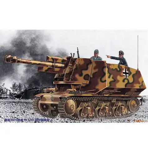 Expédition Rapide Maquette Char Canon automoteur allemand 39(H) 105mm LeFh 18(Sf) Ausf Geschutzwagen - Trumpeter