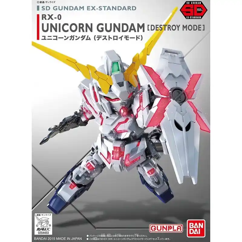 Gunpla GUNDAM - SD Gundam EX-Standard 005 Unicorn (Destroy Mode) - Model Kit Vente Directe