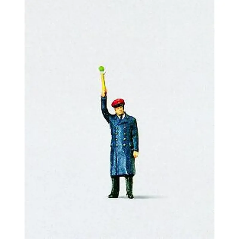 1 personnage agent de circulation ferroviaire - Preiser 28002 - HO 1/87 Soldes