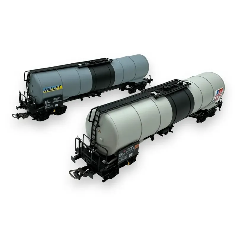 Nouvelle Collection 2 Wagons Citernes "MILLET" et "TOTAL" - PIKO 97306 - HO 1/87 - SNCF - EP V - DC