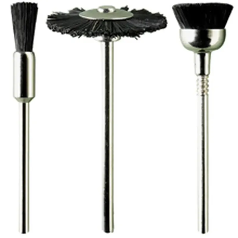 3 brosses à poils noirs, diamètre 5, 12, 21mm - PG Mini 4120 Achat Immédiat