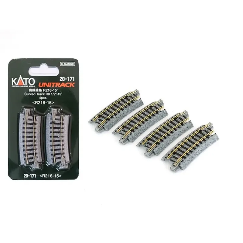 4 rails courbes R218mm 15° Unitrack - Kato 20-171 - N 1/160 Bon Plan