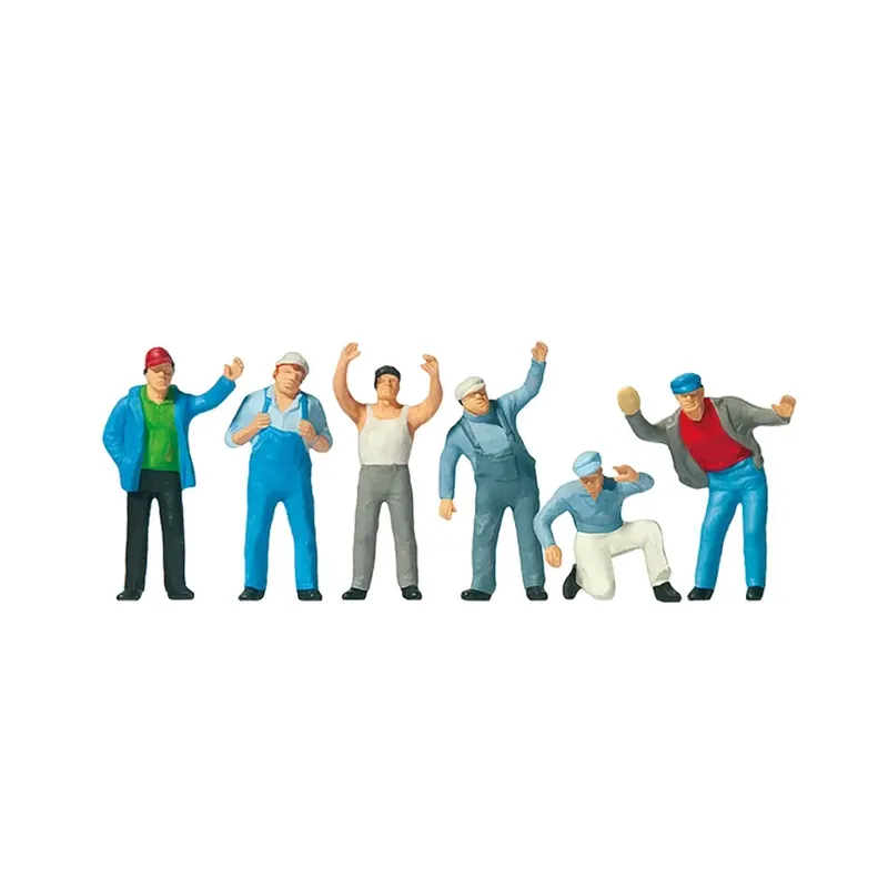Lot de 6 Camionneurs - Figurine - PREISER 10036 - Échelle HO 1/87 Prix Choc