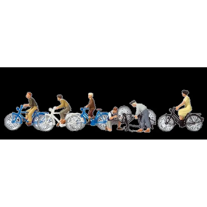 Lot de 6 personnage à Vélo PREISER 10716 HO 1/87 Meilleur Choix