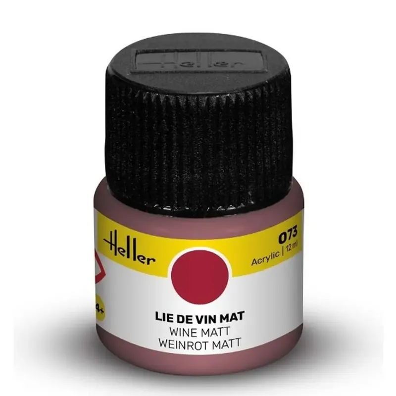 Produit De Marque Peinture Acrylique 073 - Lie De Vin Mat - Heller 9073 - 12ML