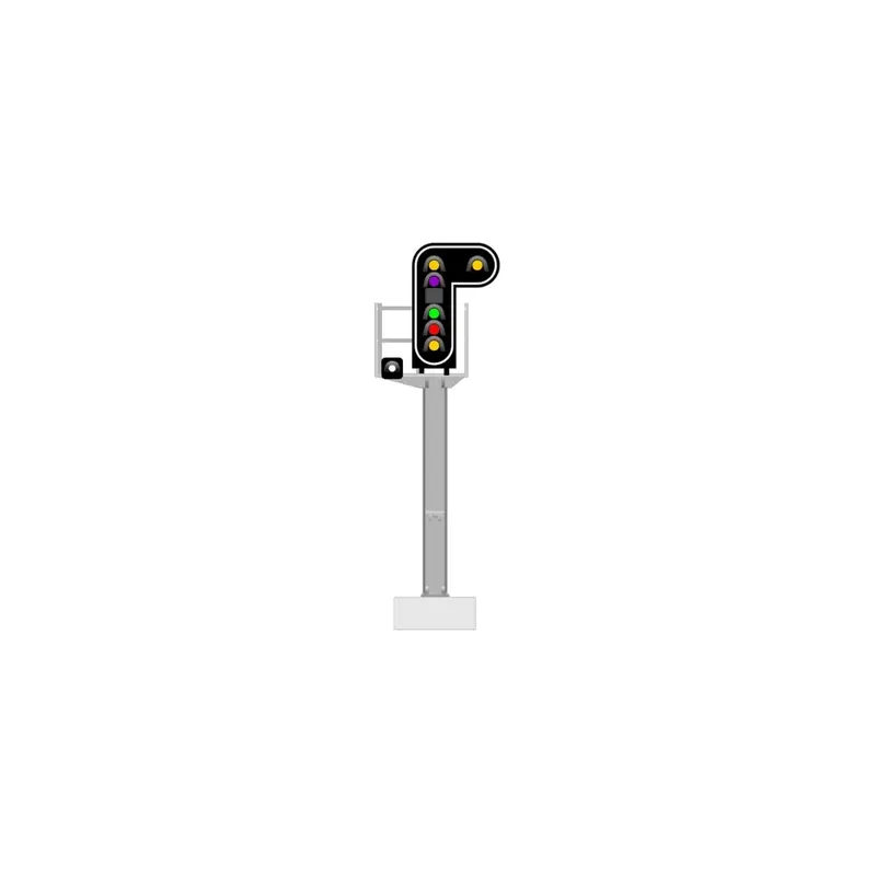 Achat Immédiat Signal principal avec 7 LEDs (double jaune/violet/vert/rouge/jaune/blanc) - 87Train 913210 - HO 1/87 - SNCF