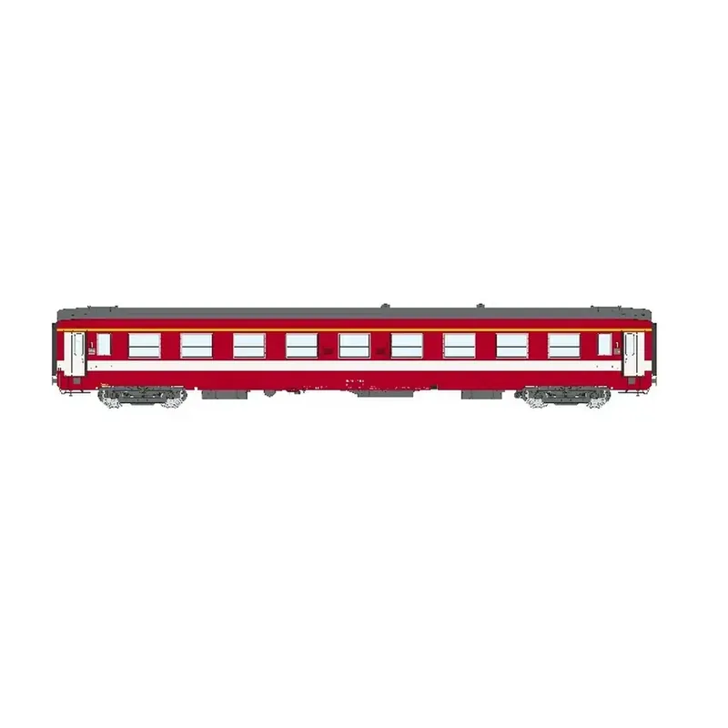 Prix Cassé Voiture voyageurs A9 ex-Capitole 1/2 cartouche corail, bande jaune - Ree Modèles VB488 - SNCF - HO 1/87 - EP. IV - 2R