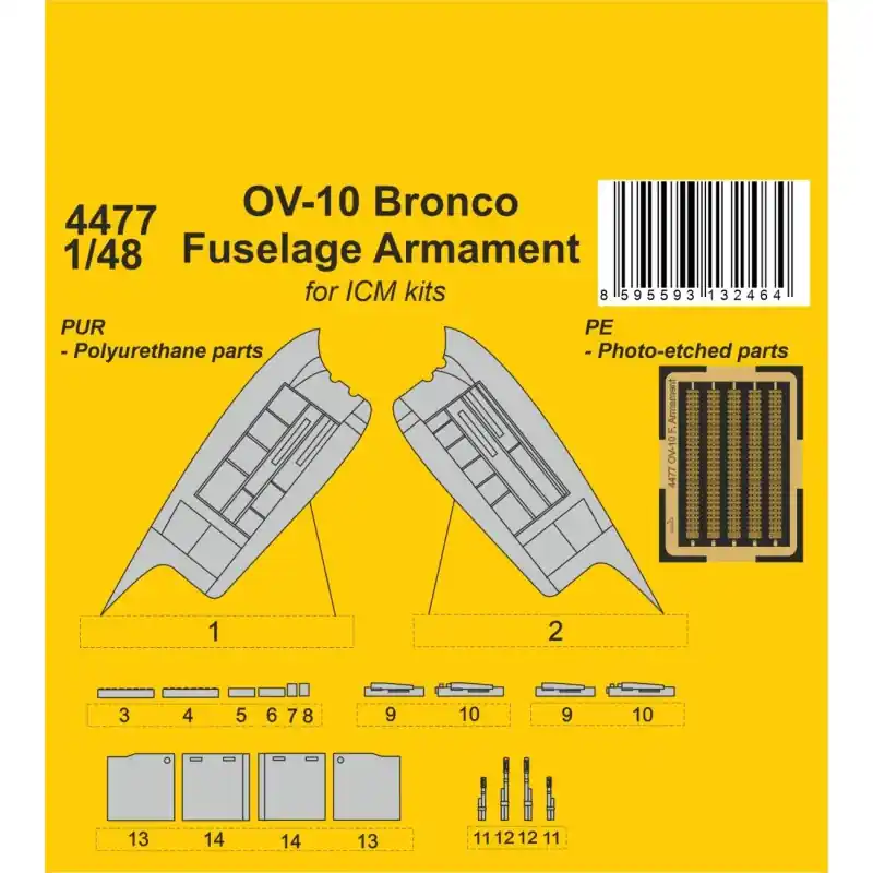 CMK 129-4477 DETAIL SETS OV-10 BRONCO FUSELAGE ARMAMENT 1/48 / FOR ICM KIT Acheter En Ligne