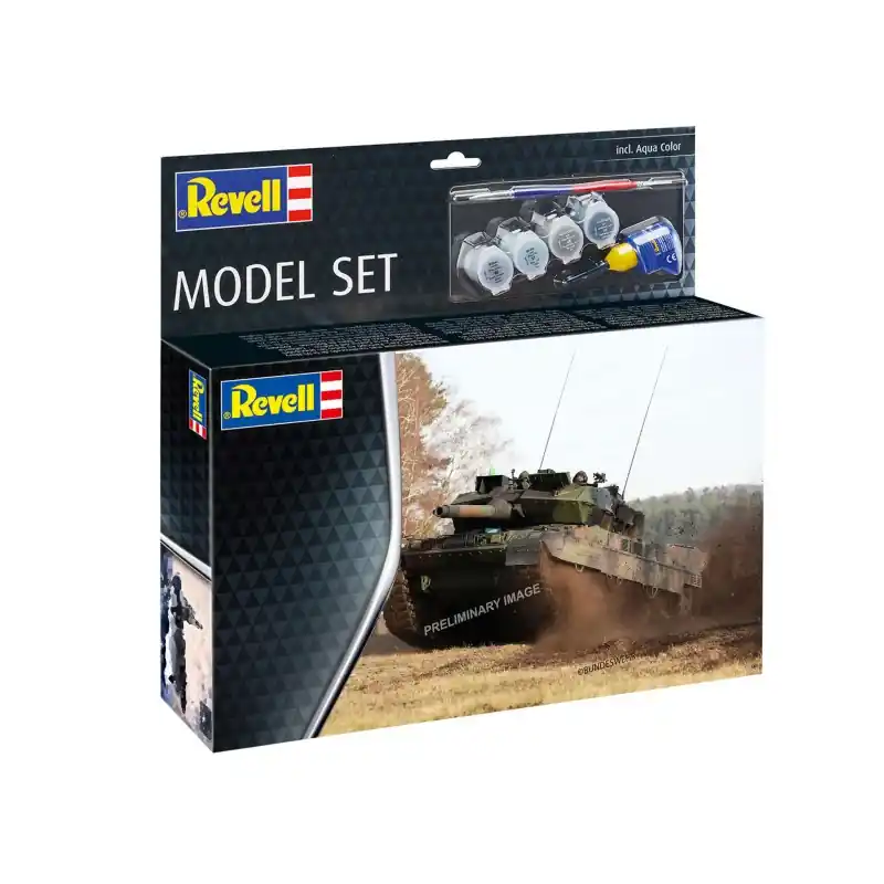 Prix Cassé REVELL 63355 MAQUETTE MILITAIRE MODEL SET LEOPARD 2 A7V AVEC ACCESSOIRES DE BASE 1/72