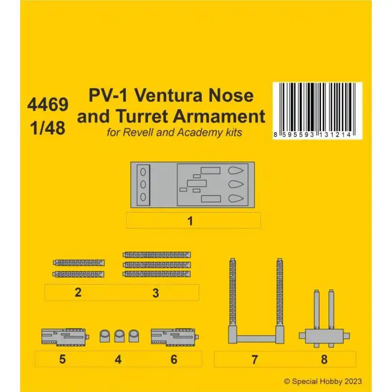 CMK 129-4469 PV-1 VENTURA NOSE AND TURRET ARMAMENT 1/48 Nouvelle Collection
