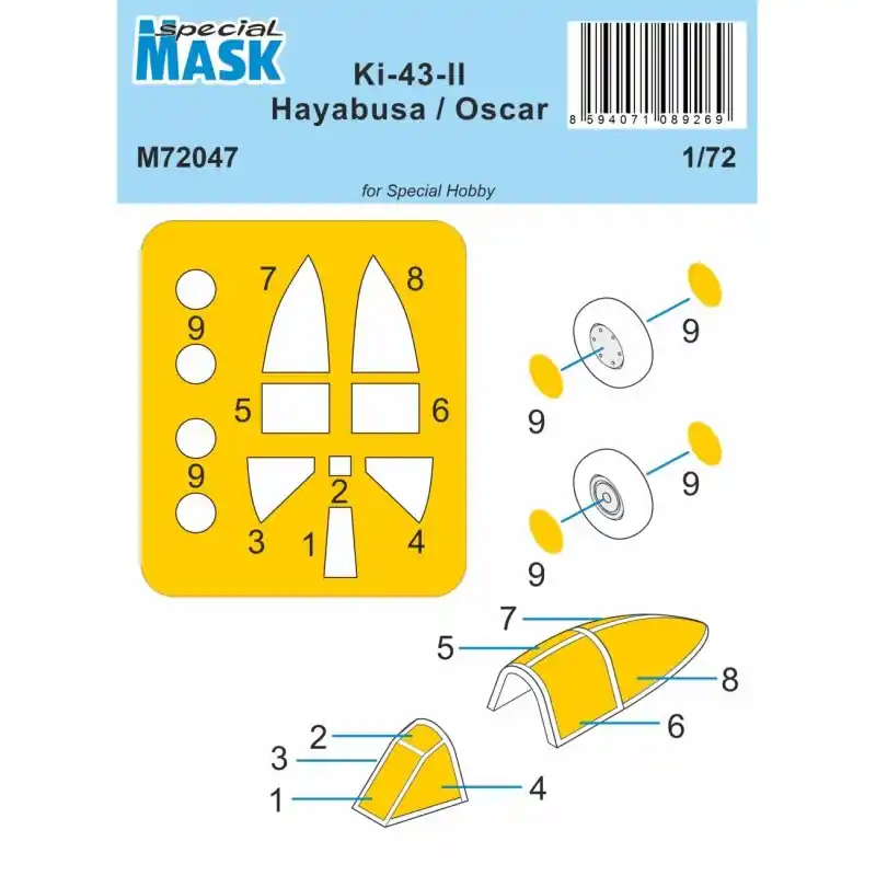 Pas Cher SPECIAL MASK M72047 KI-43-II HAYABUSA MASK 1/72
