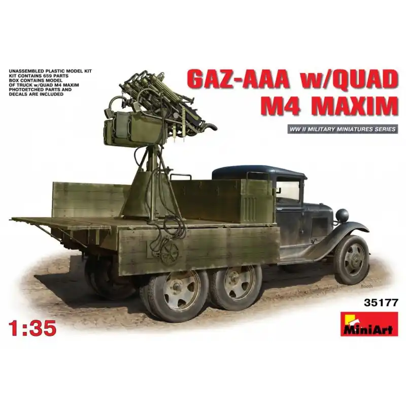 MINIART 35177 MAQUETTE MILITAIRE GAZ-AAA + QUAD M4 MAXIM 1/35 Authentique