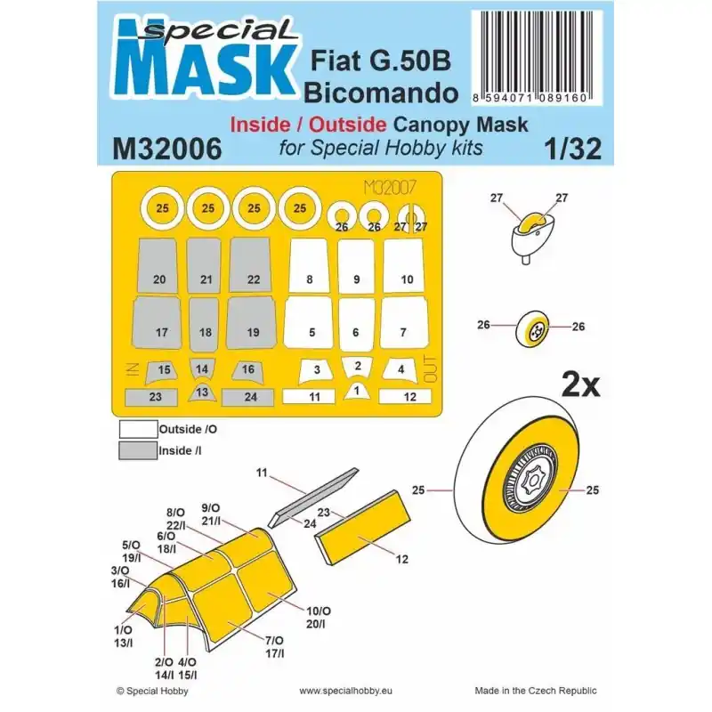 SPECIAL MASK M32006 FIAT G.50B BICOMANDO 1/32 Nouvel Arrivage