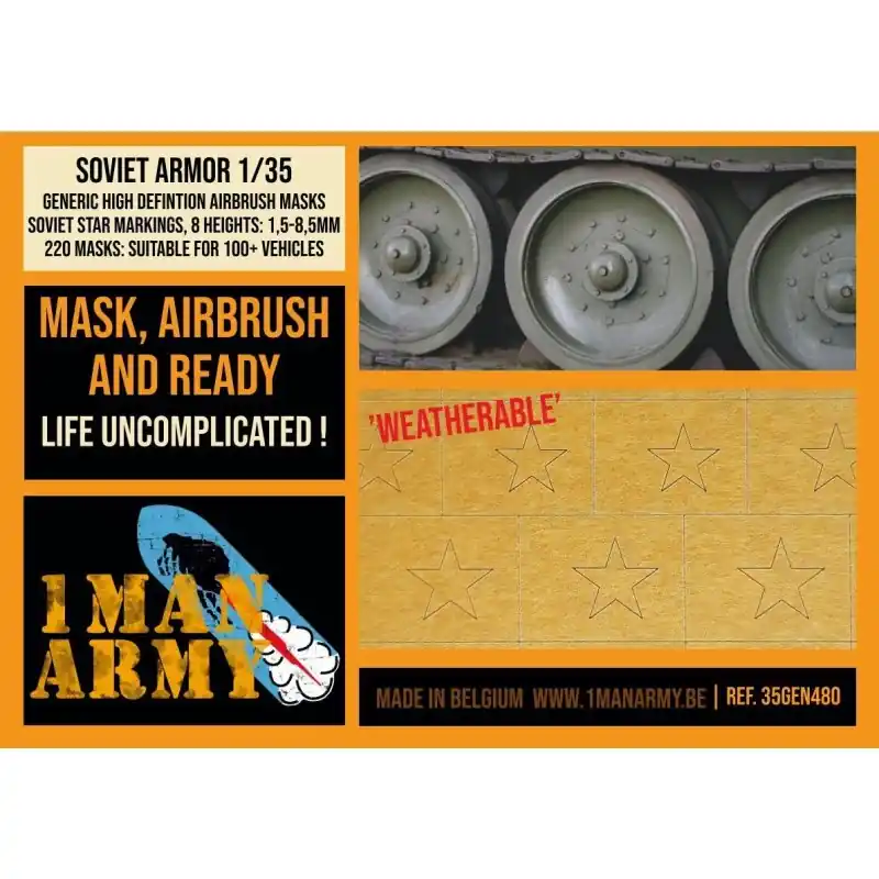 1 MAN ARMY 35GEN480 MASK SOVIET RED STARS FULL 8 HEIGHTS 1/35 GENERIC Vente Directe