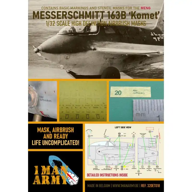 Petit Prix 1 MAN ARMY 32DET018 MASK WH ME-163 KOMET B 1/32