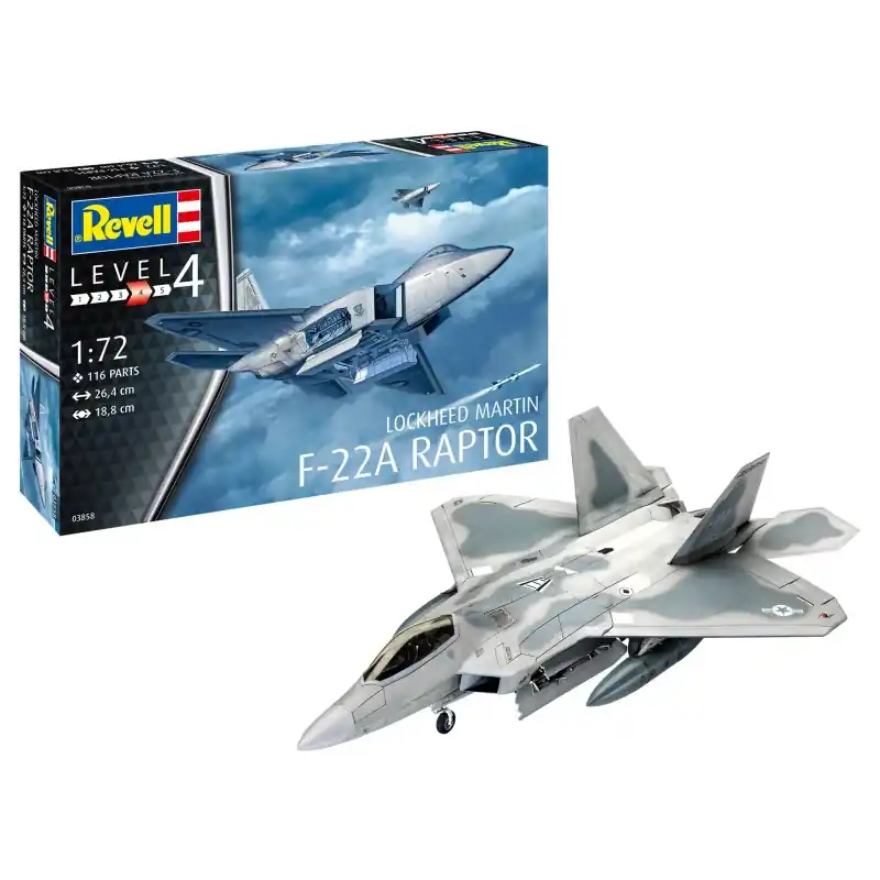 REVELL 03858 MAQUETTE AVION LOCKHEED MARTIN F-22A 1/72 Acheter En Ligne