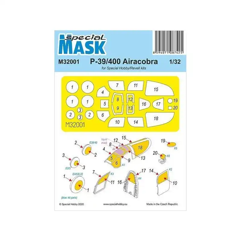 SPECIAL MASK M32001 P-39 AIRACOBRA 1/32 Vente Flash