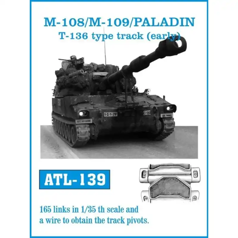 FRIULMODEL ATL-139 ACCESSOIRE MAQUETTE TRACKS FOR M-108/M-109/PALADIN T-136 TYPE TRACK(EARLY) 1/35 Bon Marché