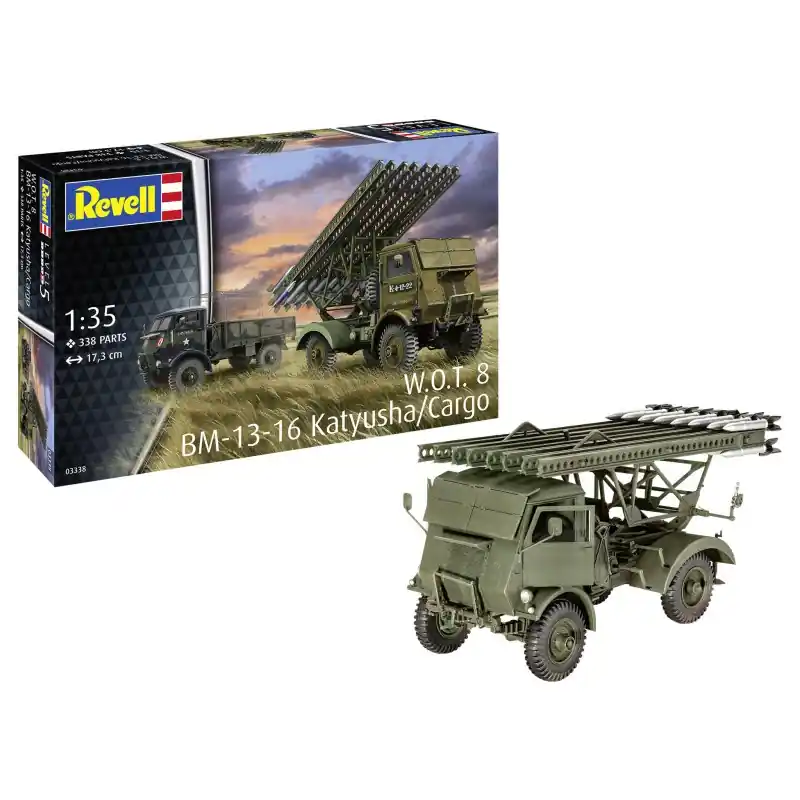 REVELL 03338 W.O.T. 8 BM-13-16 KATYUSHA/CARGO 1/35 Seulement Aujourd'hui