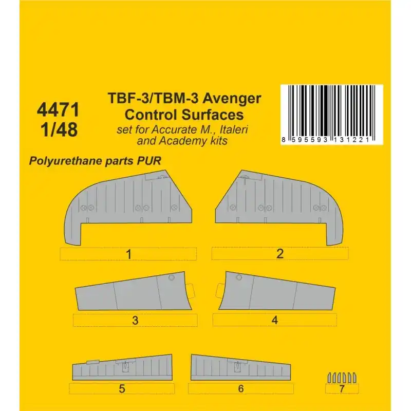 CMK 129-4471 TBF-3/TBM-3 AVENGER CONTROL SURFACES 1/48 Commander Maintenant