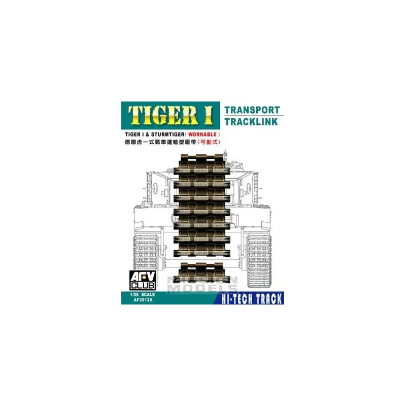 AFV CLUB AF35129 MAQUETTE MILITAIRE CHENILLE DE LIAISON DE TRANSPORT TIGER I 1/35 Commande En Gros