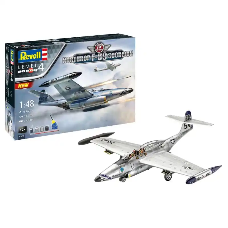 Affaire À Saisir REVELL 05650 COFFRET CADE 75TH ANNIV. "NORTHROP F-89 SCORPION" MAQUETTE AVEC ACCESSOIRES DE BASE 1/48