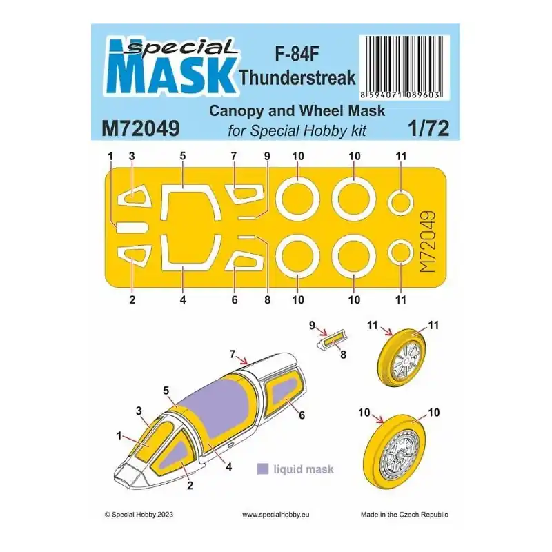 SPECIAL MASK M72049 F-84F THUNDERSTREAK MASK 1/72 Certifié