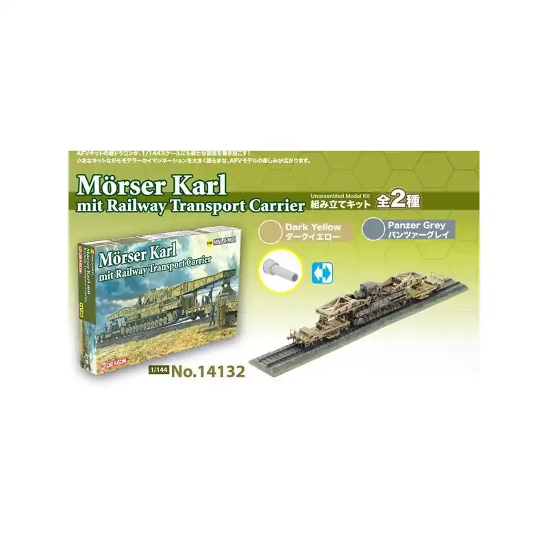 Achat Immédiat DRAGON 14132 MAQUETTE MILITAIRE MÖRSER KARL VERSION EN TRANSPORT FERROVIAIRE 1/144