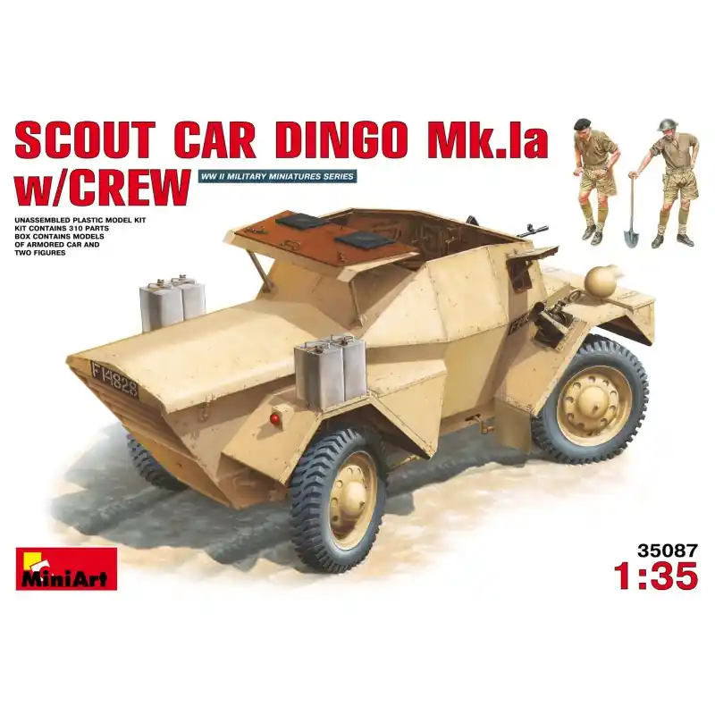 MINIART 35087 MAQUETTE MILITAIRE SCOUT CAR DINGO MK.1A AVEC EQUIPAGE 1/35 Authentique