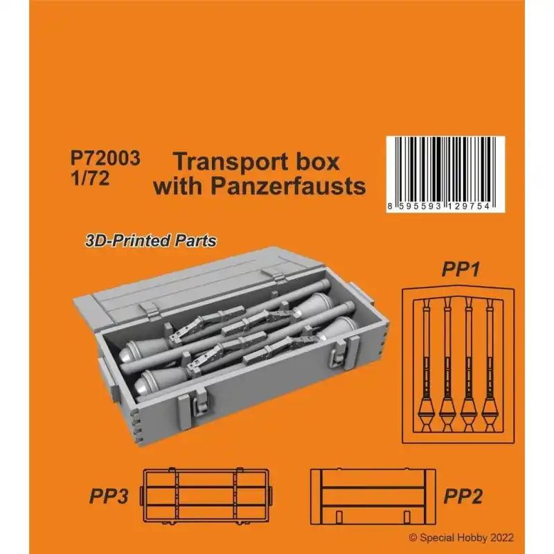 CMK 129-P72003 TRANSPORT BOX WITH PANZERFAUSTS 1/72 / 3D PRINTED Prix Choc