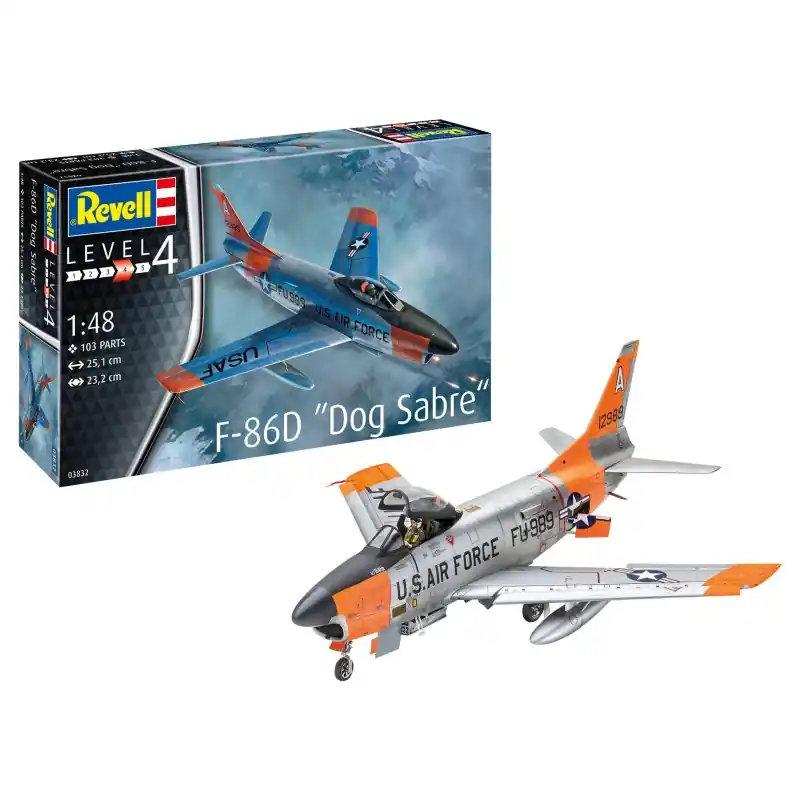 Dernière Chance REVELL 63832 MODEL SET F-86D DOG SABRE MAQUETTE REVELL AVEC ACCESSOIRES DE BASE 1/48