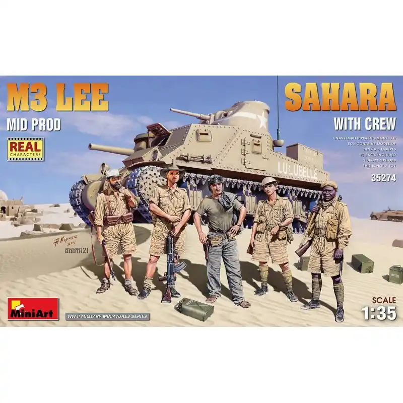Super Prix MINIART 35274 MAQUETTE MILITAIRE M3 LEE MOYENNE PRODUCTION SAHARA AVEC ÉQUIPAGE 1/35
