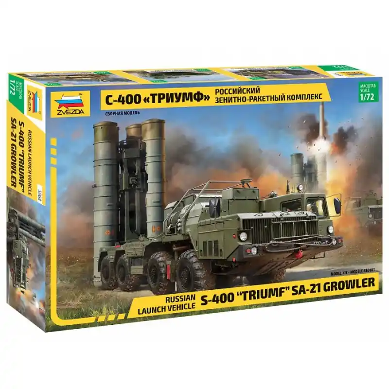 ZVEZDA 5068 MAQUETTE MILITAIRE SYSTÈME DE MISSILE ANTIAÉRIEN RUSSE S-400 "TRIUMPH" SA-21 GROWLER 1/72 Livraison Express