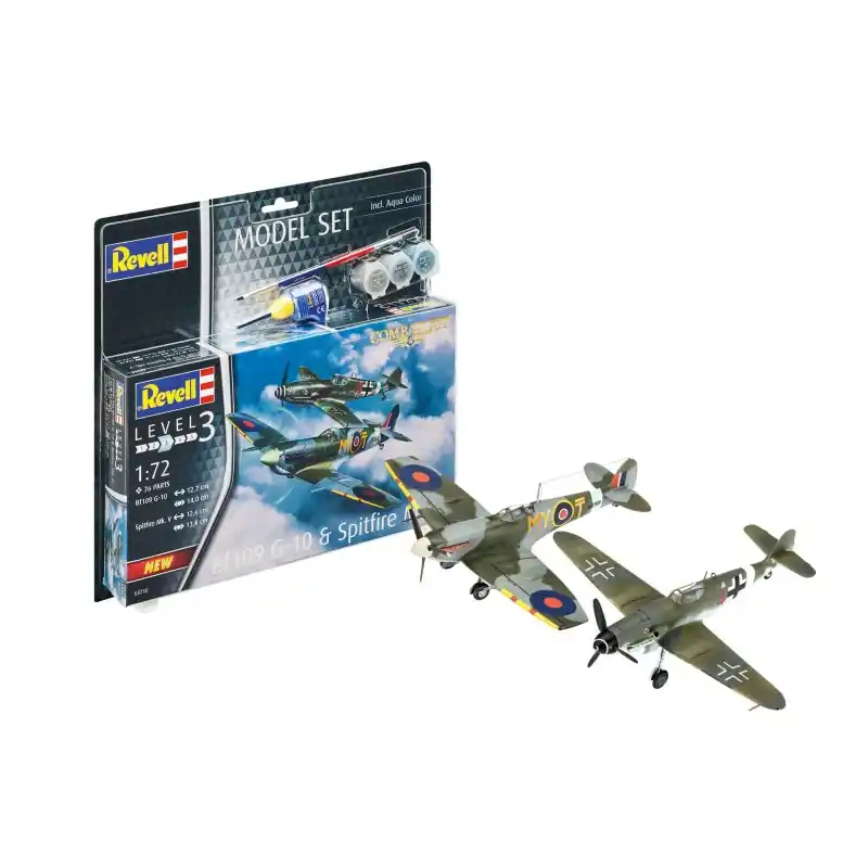 Offre Du Jour REVELL 63710 MODEL SET AVIONS COMBAT SET BF109G-10 & MAQUETTE REVELL AVEC ACCESSOIRES DE BASE 1/72