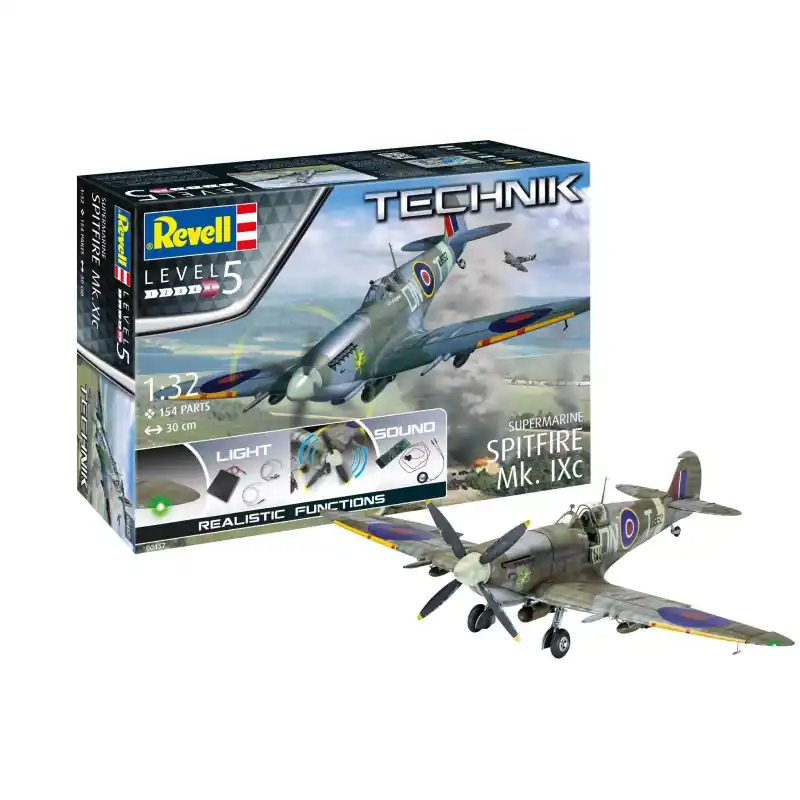 Satisfait Ou Remboursé REVELL 00457 TECHNIK SUPERMARINE SPITFIRE MK.IXC - TECHNIK MAQUETTE AVEC COMPOSANTS ÉLECTRONIQUES 1/32