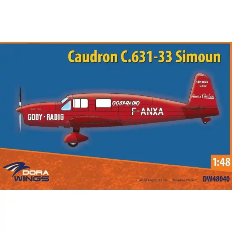 DORA WINGS DW48040 MAQUETTE AVION CAUDRON C.631/633 SIMOUN 1/48 Dernière Chance