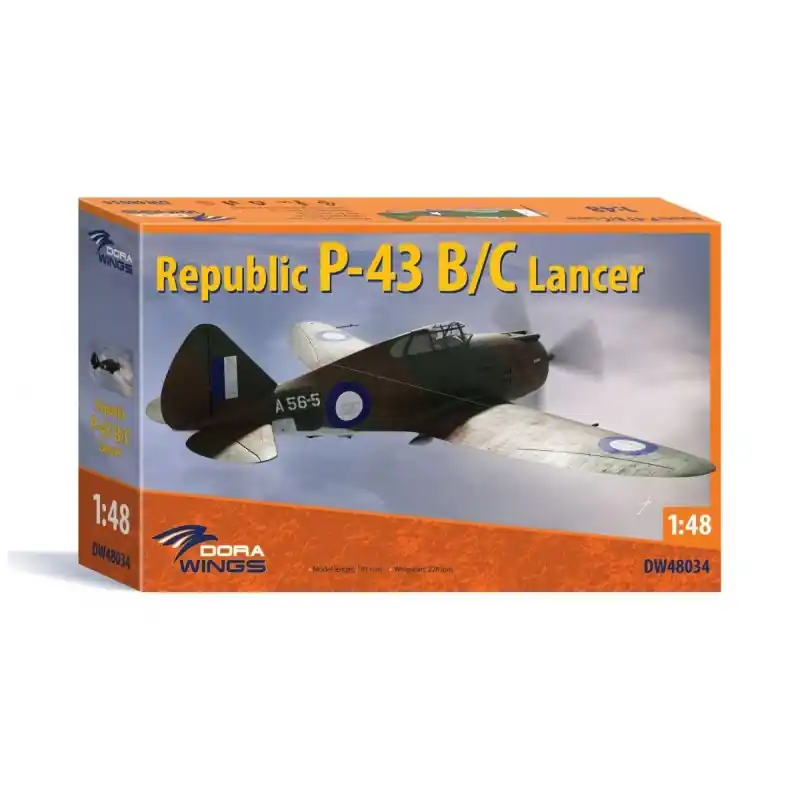 Populaire DORA WINGS DW48034 MAQUETTE AVION REPUBLIC P-43B/C LANCER 1/48