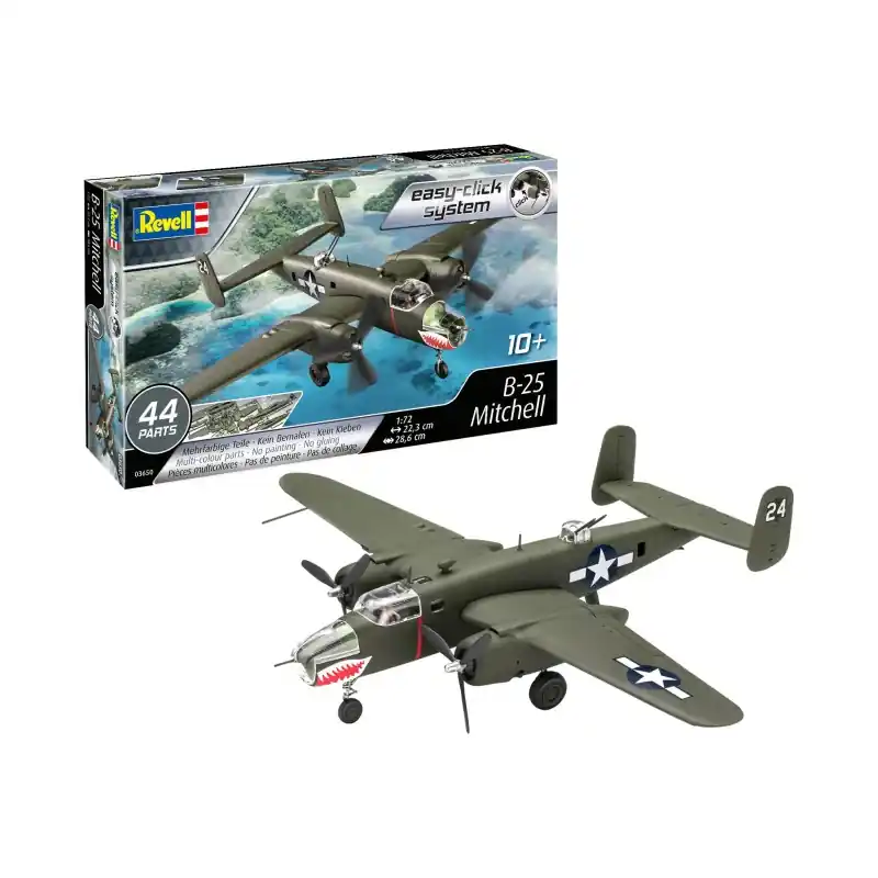 REVELL 03650 MAQUETTE AVION EASY CLICK B-25 MITCHELL MAQUETTE À ENCLIQUETER 1/72 Commander Maintenant
