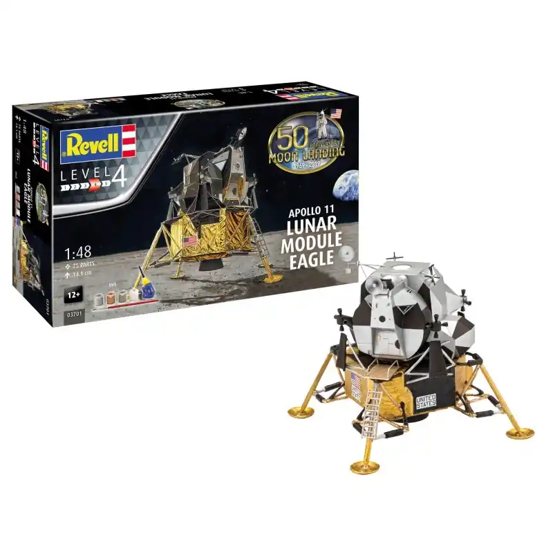 Petit Prix REVELL 03701 APOLLO 11 MODULE LUNAIRE "EAGLE" MAQUETTE REVELL AVEC ACCESSOIRES DE BASE 1/48